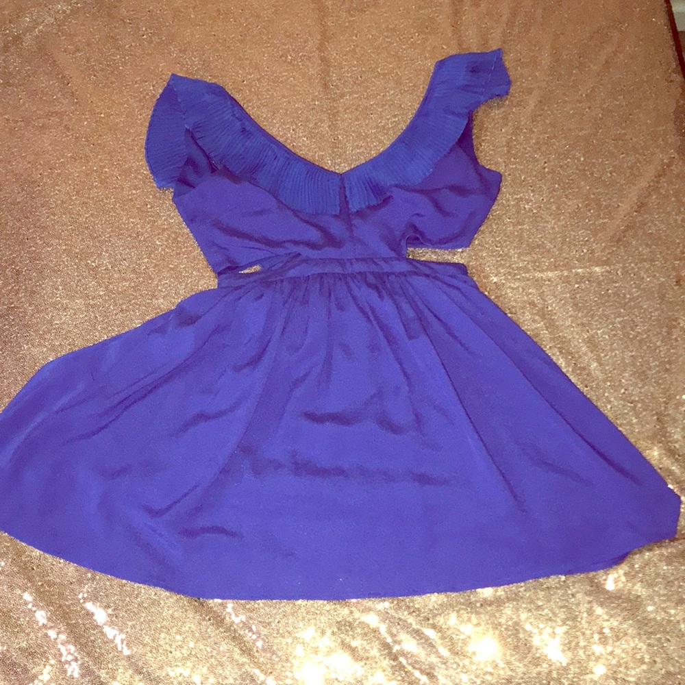 🐝 ROYAL BLUE SKATER SKIRT DRESS W/cutout Sz Med